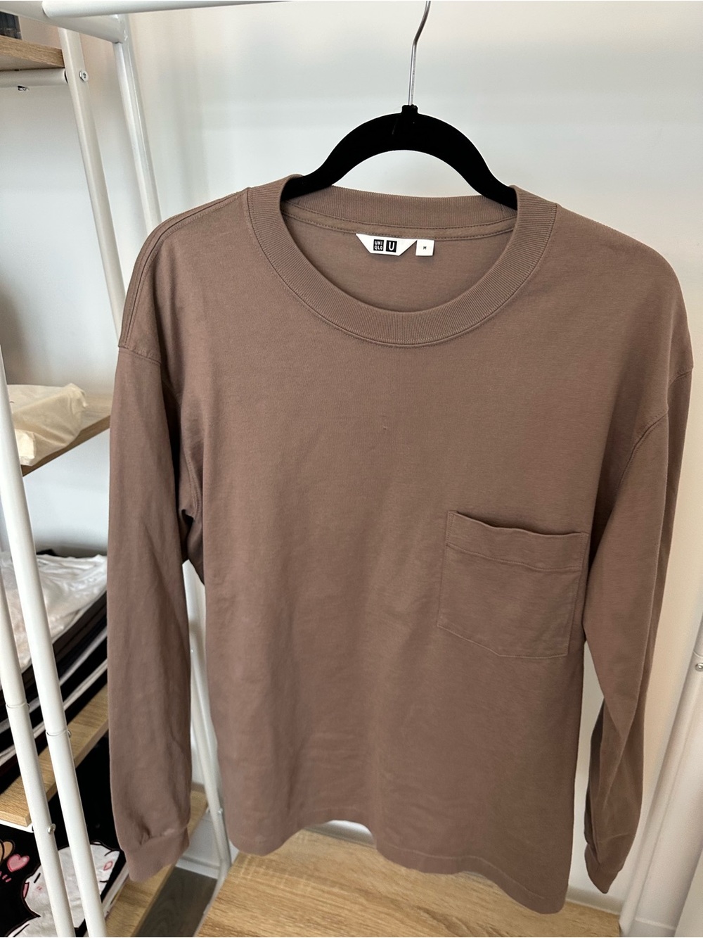 UNIQLO Brown Long Sleeve Pocket Tee